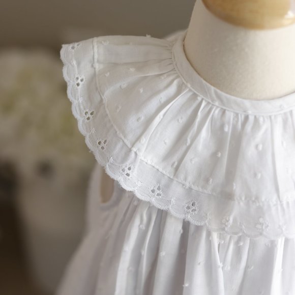 White Cotton Float Dress Bailey Boys Boutique Swiss Dot Eyelet Portrait NWT - Picture 2 of 6